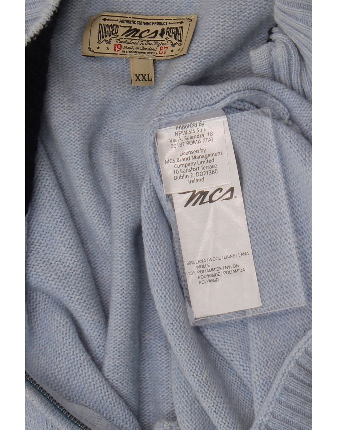 MARLBORO CLASSICS Maglione cardigan da uomo 2XL lana blu