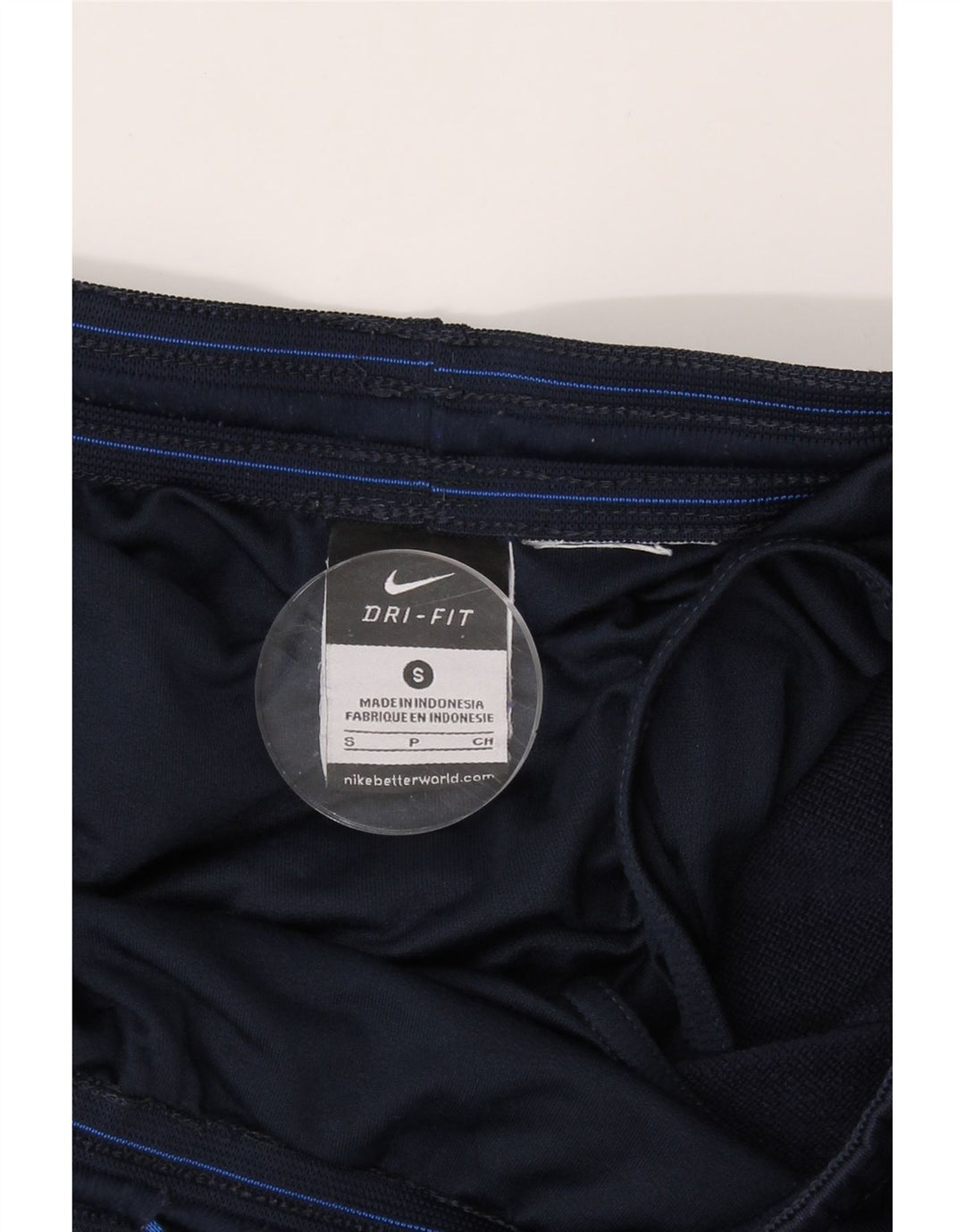 NIKE Mens Dri Fit Graphic Sport Shorts Small  Navy Blue Vintage Nike and Second-Hand Nike from Messina Hembry 