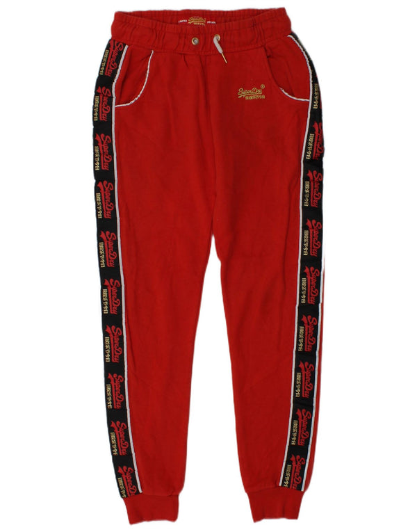 Pantaloni da tuta con grafica da donna SUPERDRY Joggers UK 6 XS Rosso Colourblock
