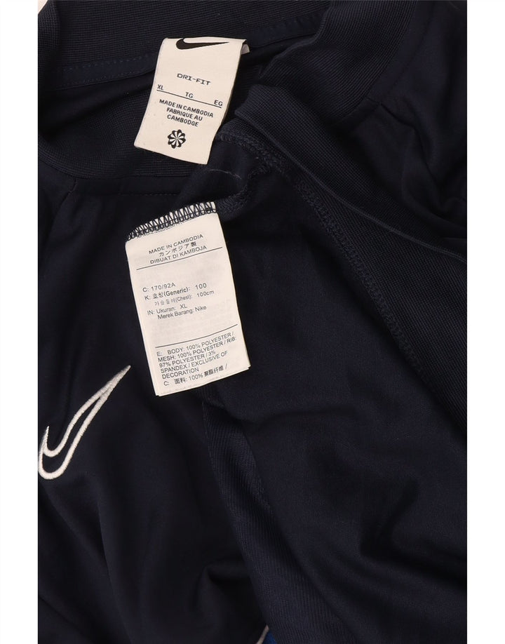 Giacca da tuta Nike Dri Fit da uomo XL in poliestere color block blu navy