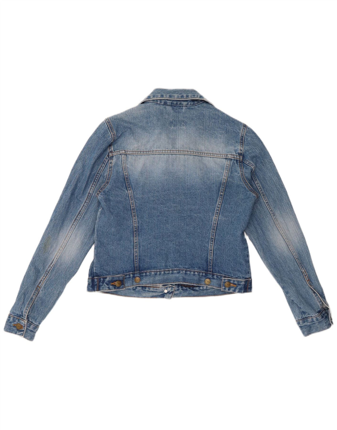 Giacca in denim corto da donna VINTAGE UK 14 grande cotone blu