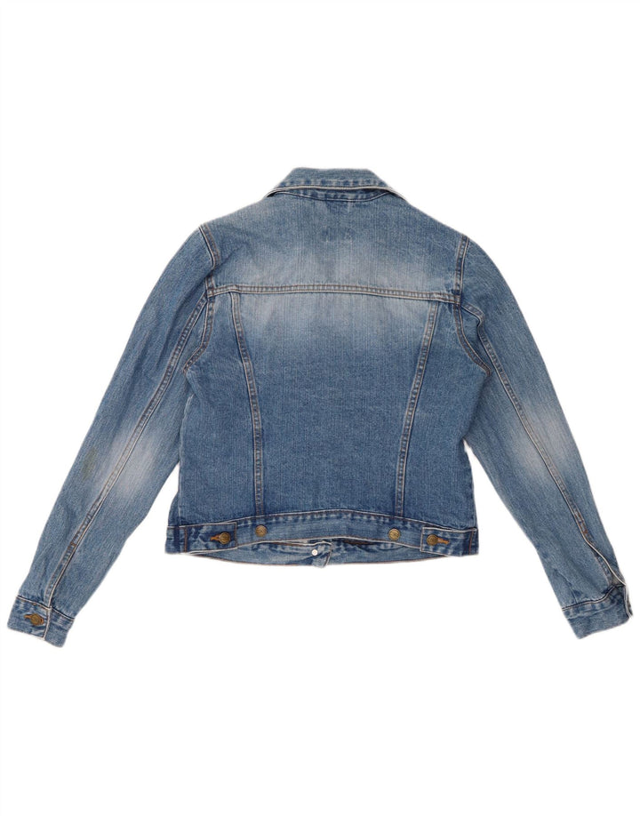 Giacca in denim corto da donna VINTAGE UK 14 grande cotone blu