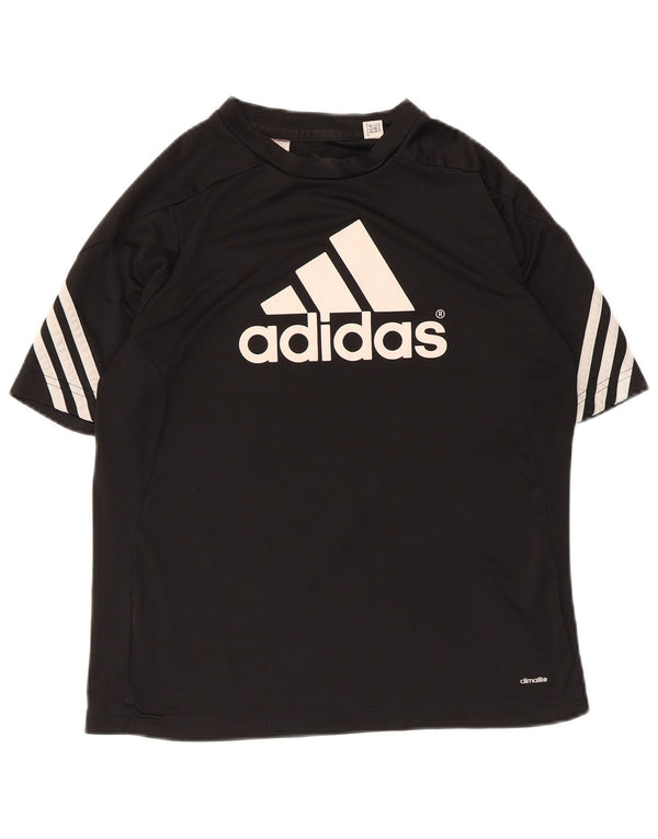 T-shirt grafica Adidas Climalite da donna Top UK 12 poliestere nero medio