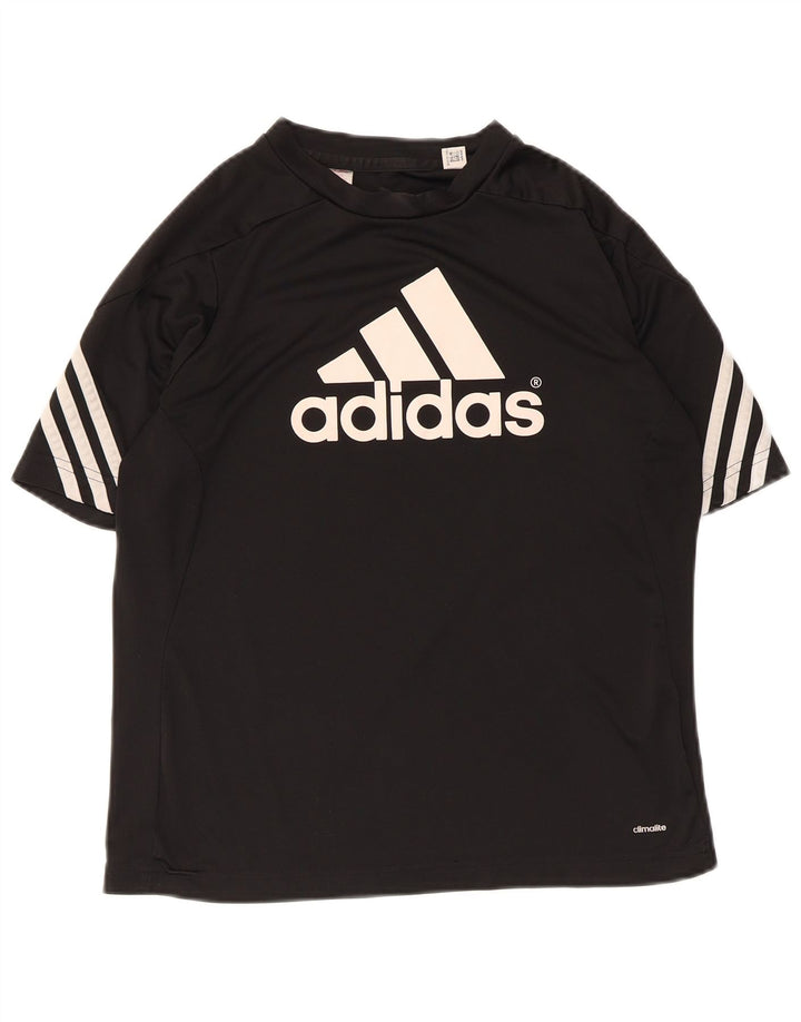 T-shirt grafica Adidas Climalite da donna Top UK 12 poliestere nero medio