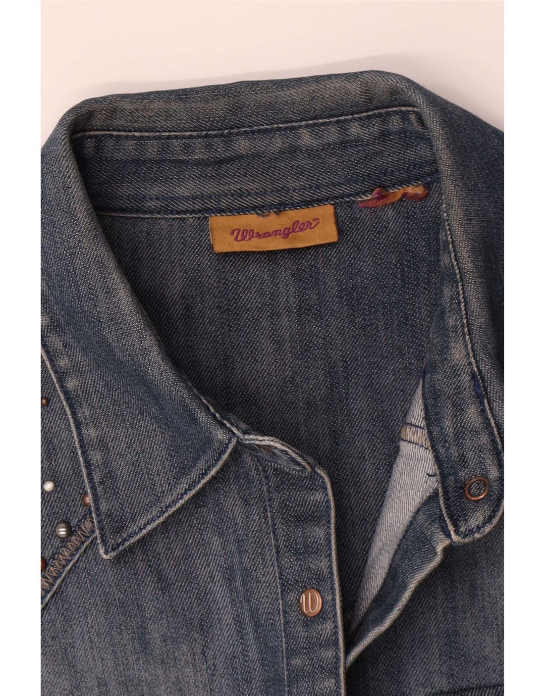 Camicia di jeans senza maniche da donna Wrangler UK 16 grande blu