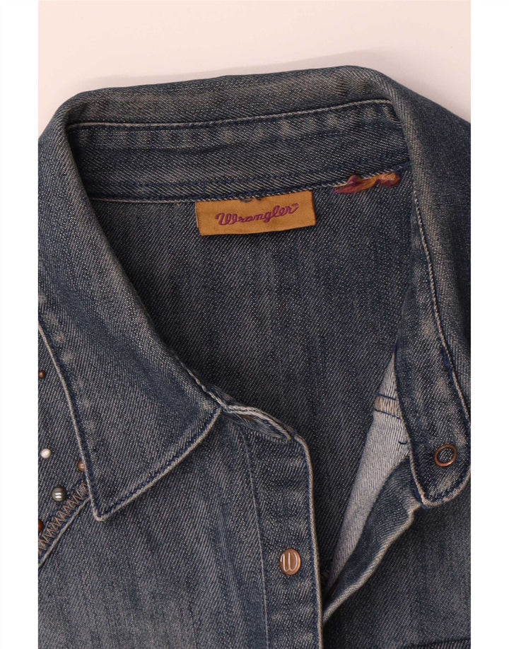 Camicia di jeans senza maniche da donna Wrangler UK 16 grande blu