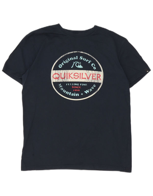 T-shirt grafica da uomo con vestibilità regolare Quiksilver, cotone medio blu navy