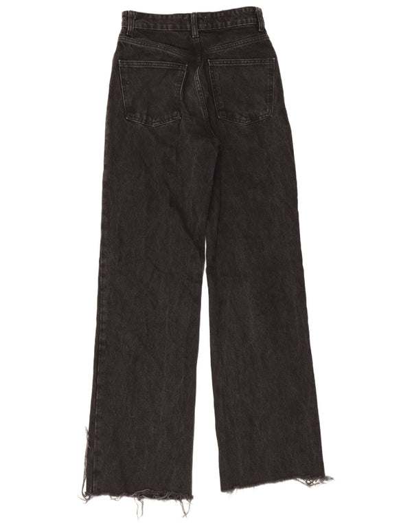 Jeans a gamba larga da donna Zara EU 36 XS W26 L33 cotone nero