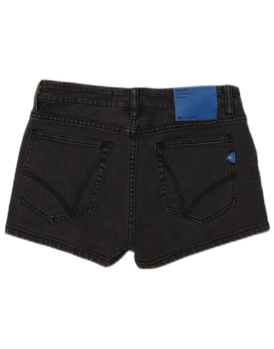 Pantaloncini di jeans da donna ADIDAS W26 piccoli in cotone grigio