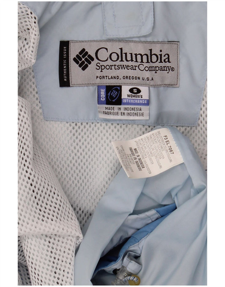 Giacca antipioggia oversize con cappuccio Columbia da donna UK 10 Small Blue Colourblock