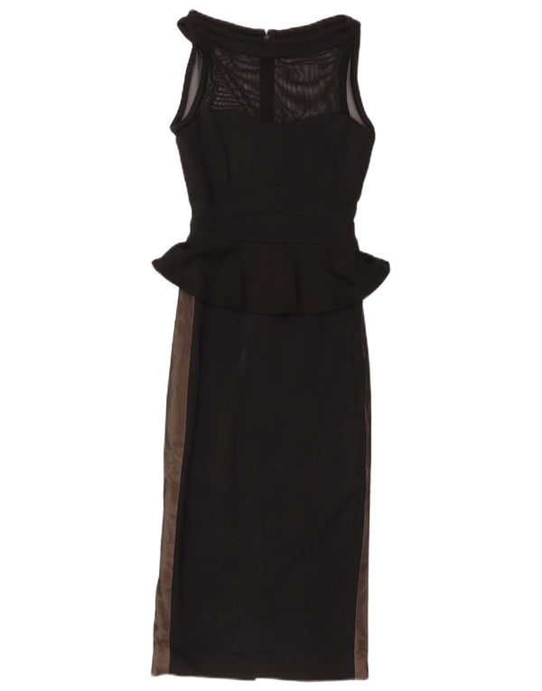 Abito peplo senza maniche da donna Karen Millen UK 6 XS Colorblock nero