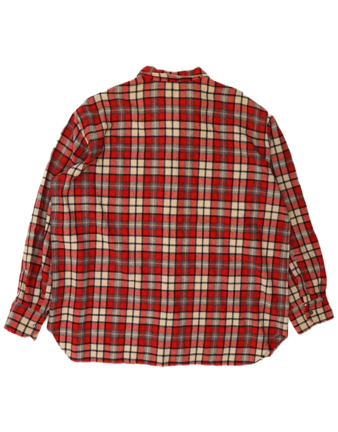 Camicia vintage da uomo in flanella XL in lana a quadri rossi