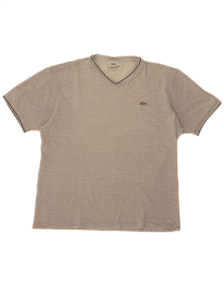 T-shirt da uomo Lacoste taglia 5 grande in cotone chiazzato grigio