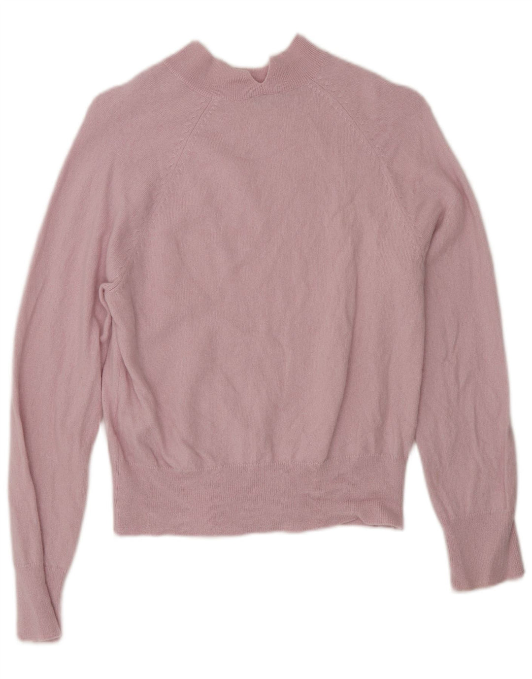 Maglione maglione da donna con collo alto Jigsaw UK 10 piccolo lana rosa