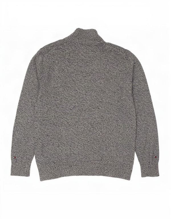 Maglione cardigan da uomo Tommy Hilfiger XL cotone screziato blu navy