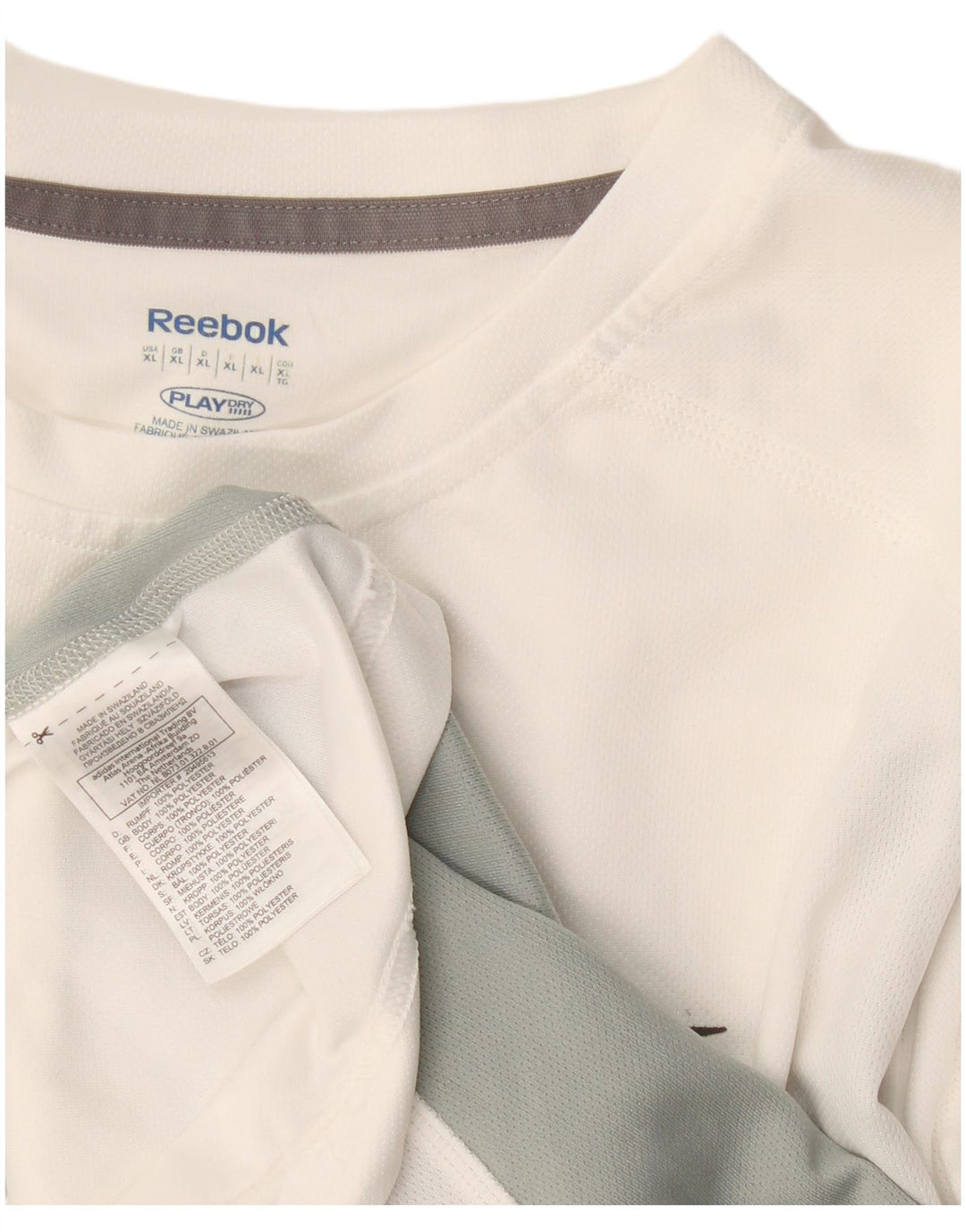 T-shirt grafica da uomo Reebok Top XL poliestere color block bianco