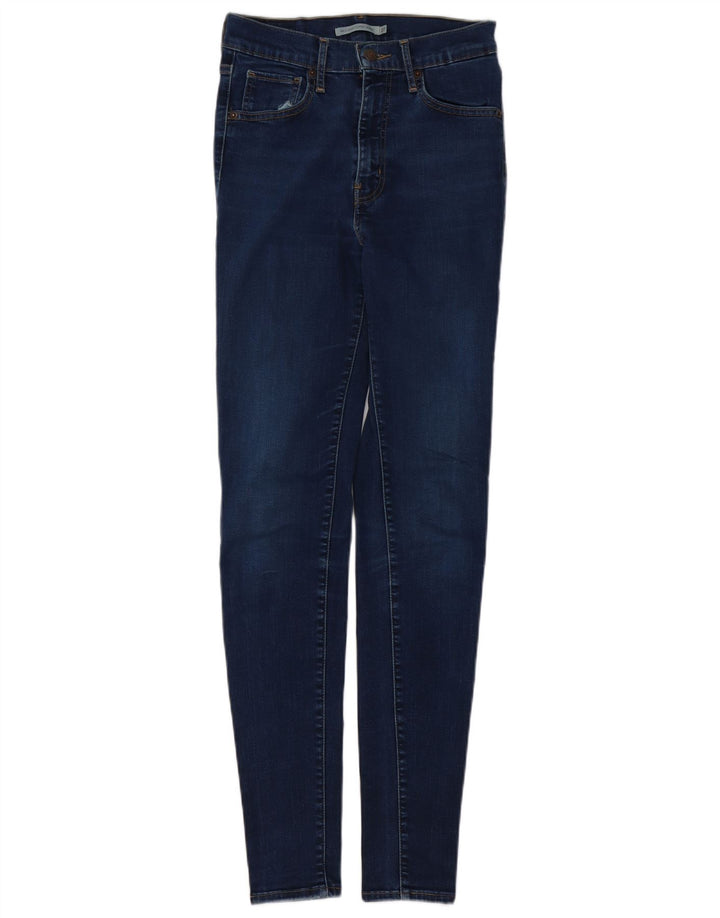 LEVI'S Jeans super skinny da donna con altezza del miglio W27 L32 cotone blu navy