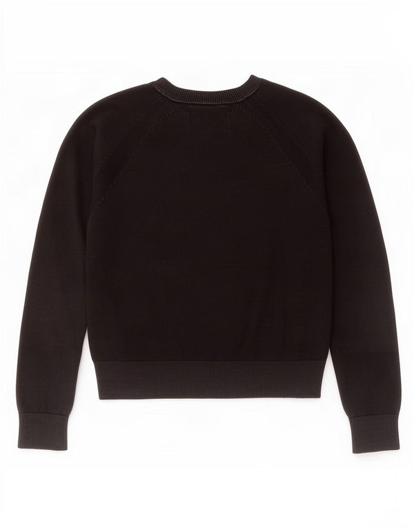 Calvin Klein Jeans maglione da donna con scollo a barca UK 10 piccolo nero