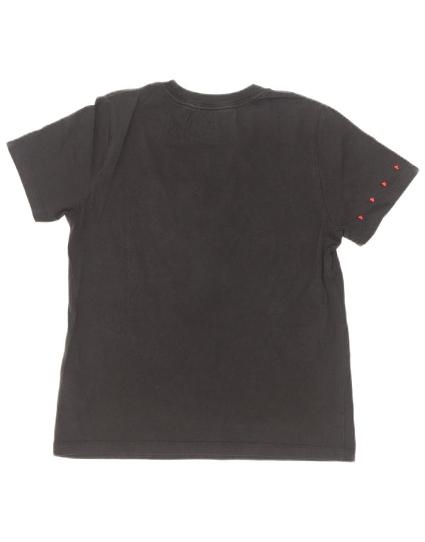 T-shirt grafica da donna Converse Top UK 10 piccola in cotone nero