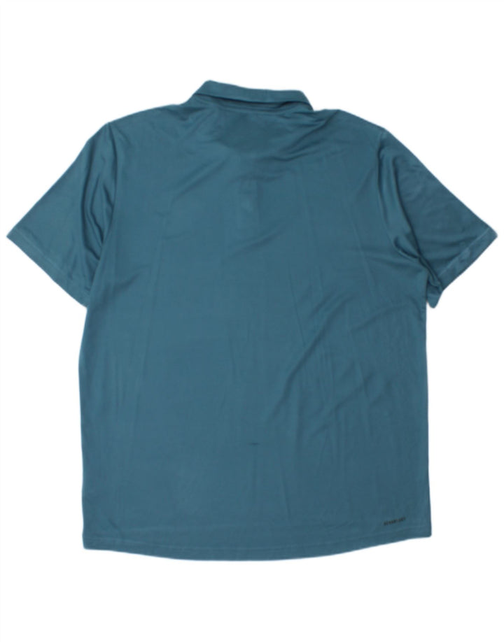 Polo Adidas Aeroready da uomo grande in poliestere blu