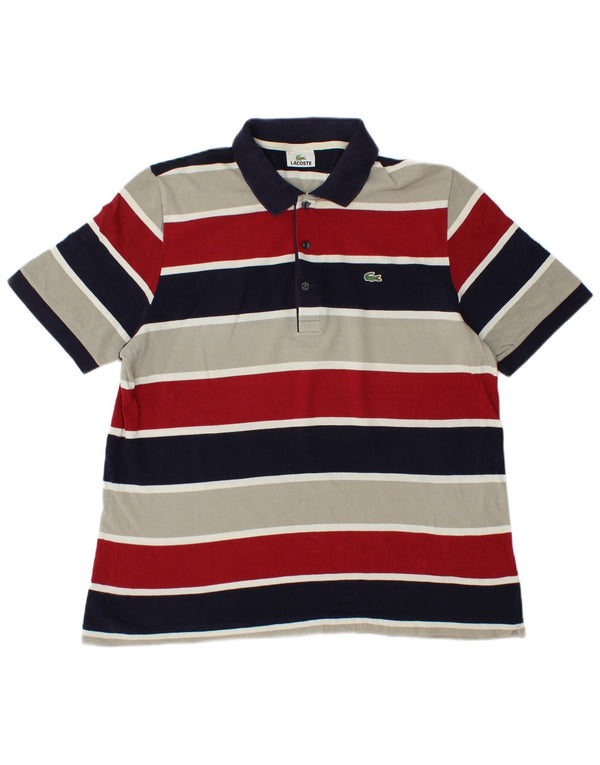 Polo da uomo Lacoste taglia 6 XL in cotone a righe multicolore