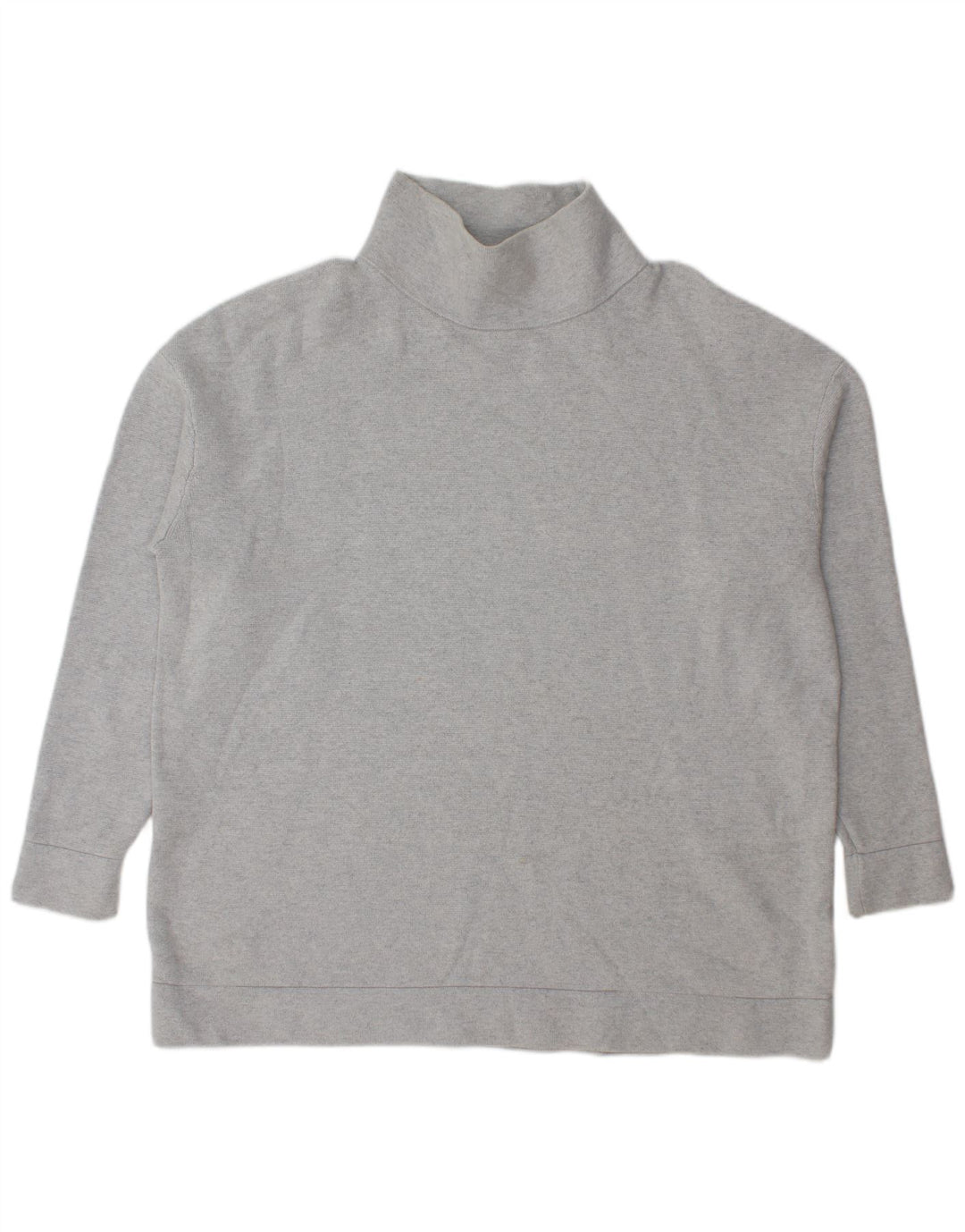 Maglione maglione oversize da donna con collo dolcevita Cos UK 16 grande cotone grigio