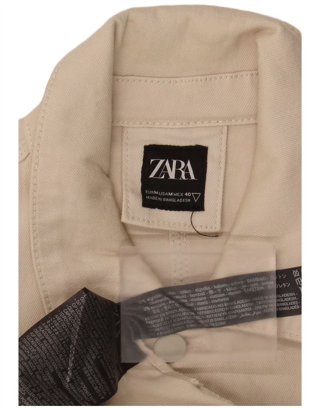 Giacca utility da uomo Zara UK 38 Cotone beige medio