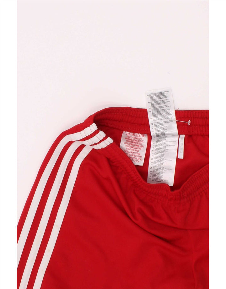 Pantaloncini sportivi Adidas Climalite da ragazzo 9-10 anni in poliestere rosso