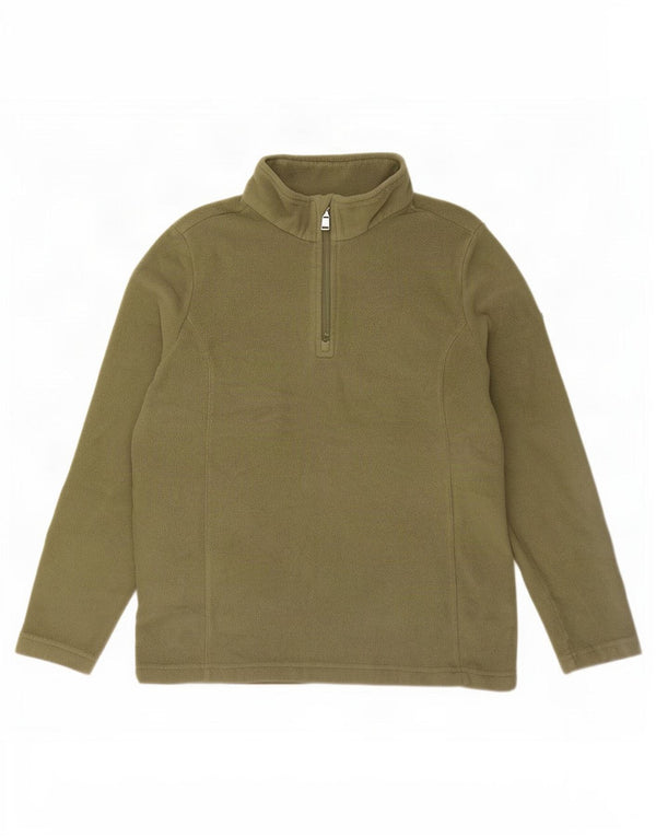 Tog 24 Maglione in pile oversize da donna con collo con zip UK 10 Piccolo poliestere kaki