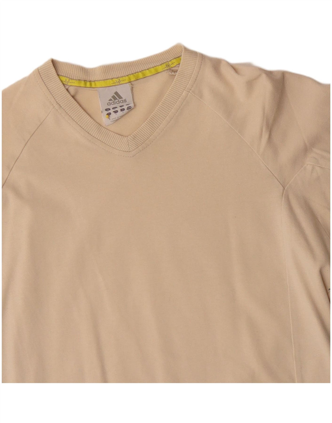Top ADIDAS da uomo a maniche lunghe in cotone beige medio