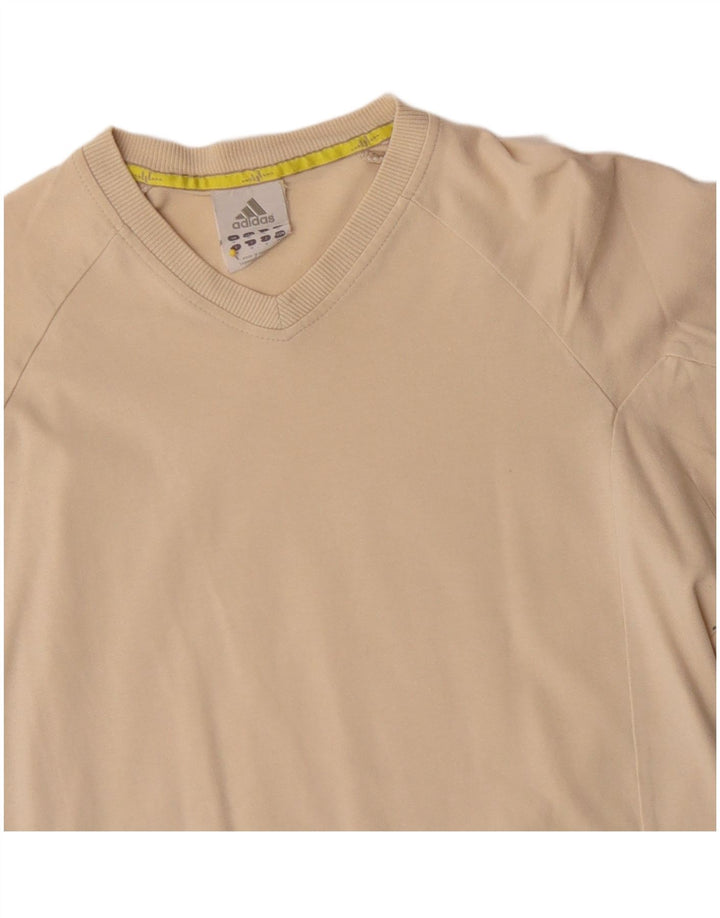Top ADIDAS da uomo a maniche lunghe in cotone beige medio
