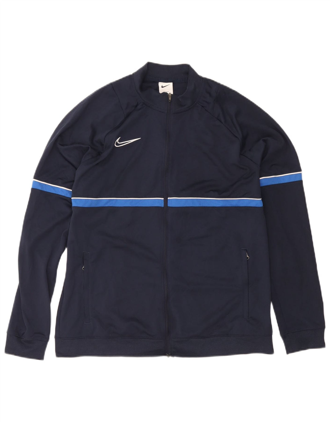 Giacca da tuta Nike Dri Fit da uomo XL in poliestere color block blu navy