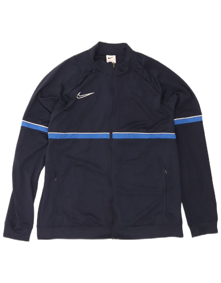 Giacca da tuta Nike Dri Fit da uomo XL in poliestere color block blu navy