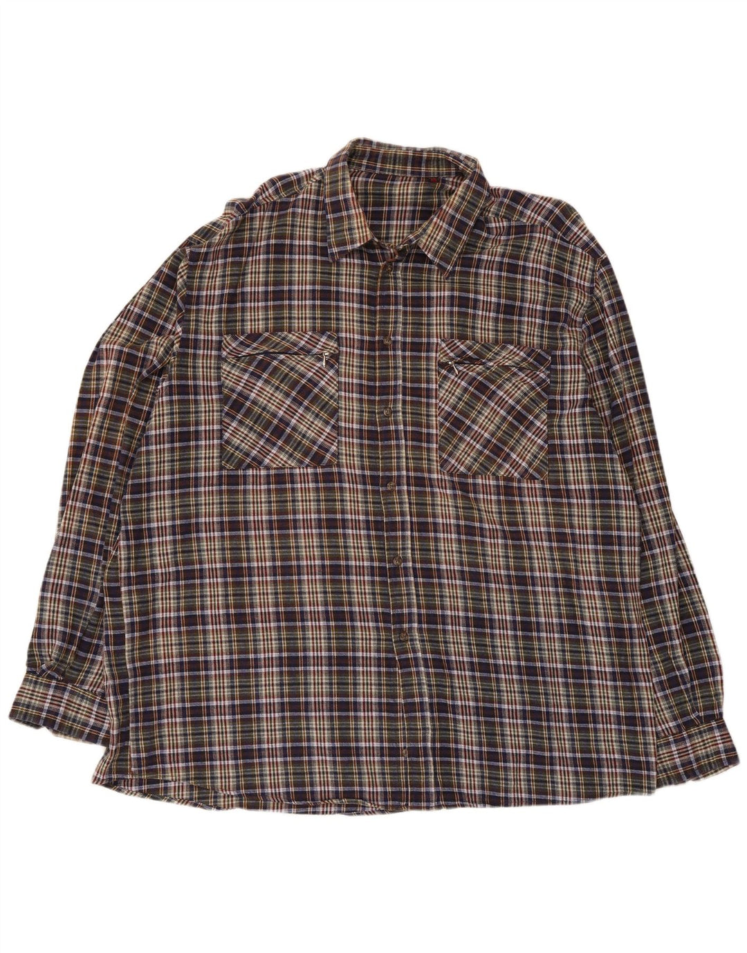 Camicia in flanella vestibilità regolare da uomo del progetto europeo 2XL scozzese multicolore