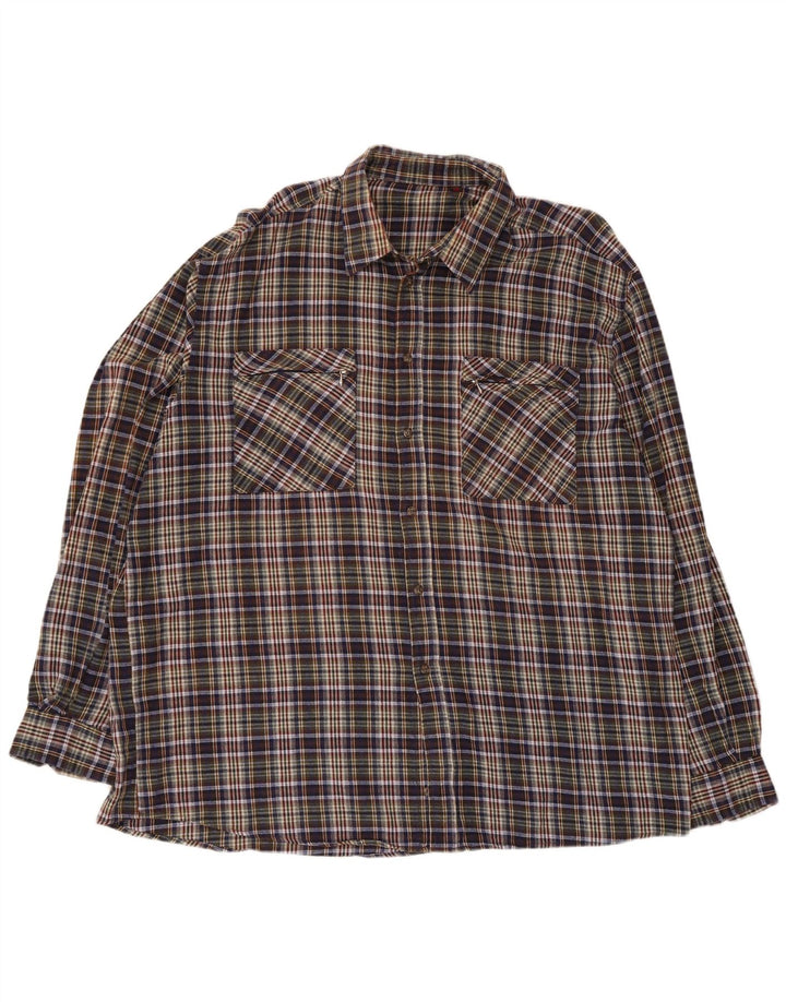 Camicia in flanella vestibilità regolare da uomo del progetto europeo 2XL scozzese multicolore