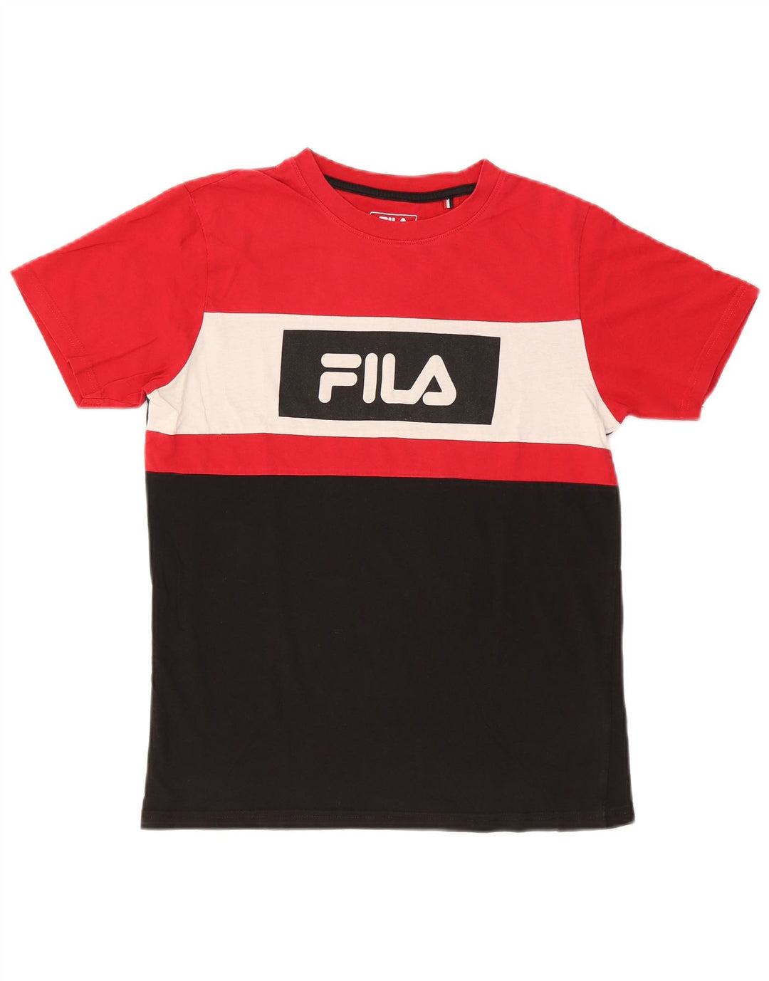 T-shirt grafica da uomo Fila Top Small in cotone color block multicolore