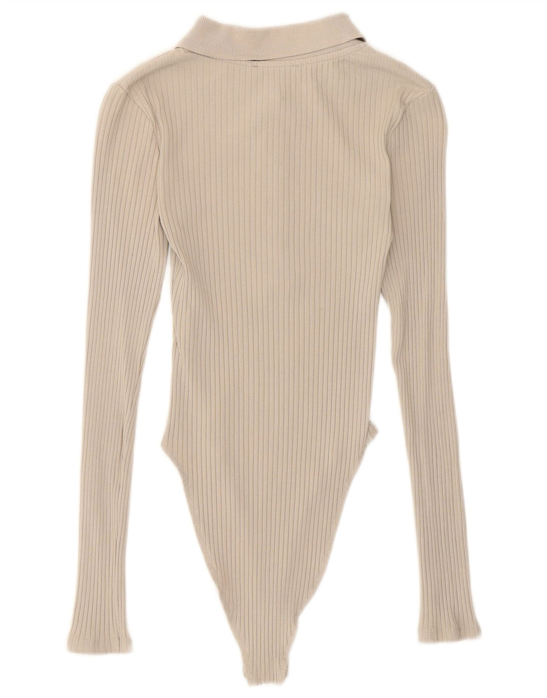 Body a maniche lunghe da donna Zara UK 8 piccolo in cotone beige