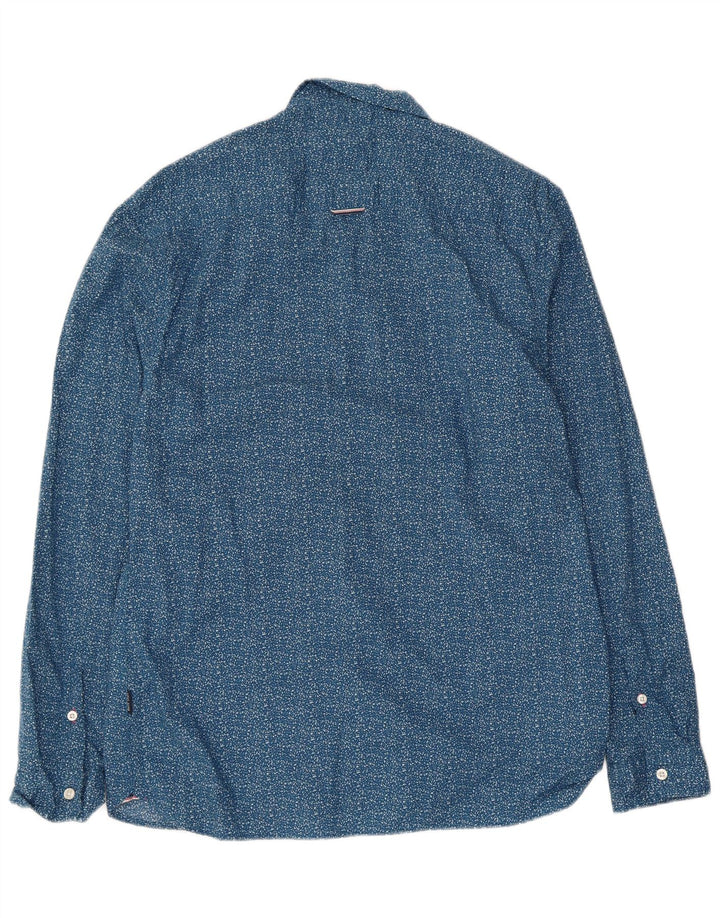 Camicia slim fit da uomo White Stuff, cotone maculato blu grande