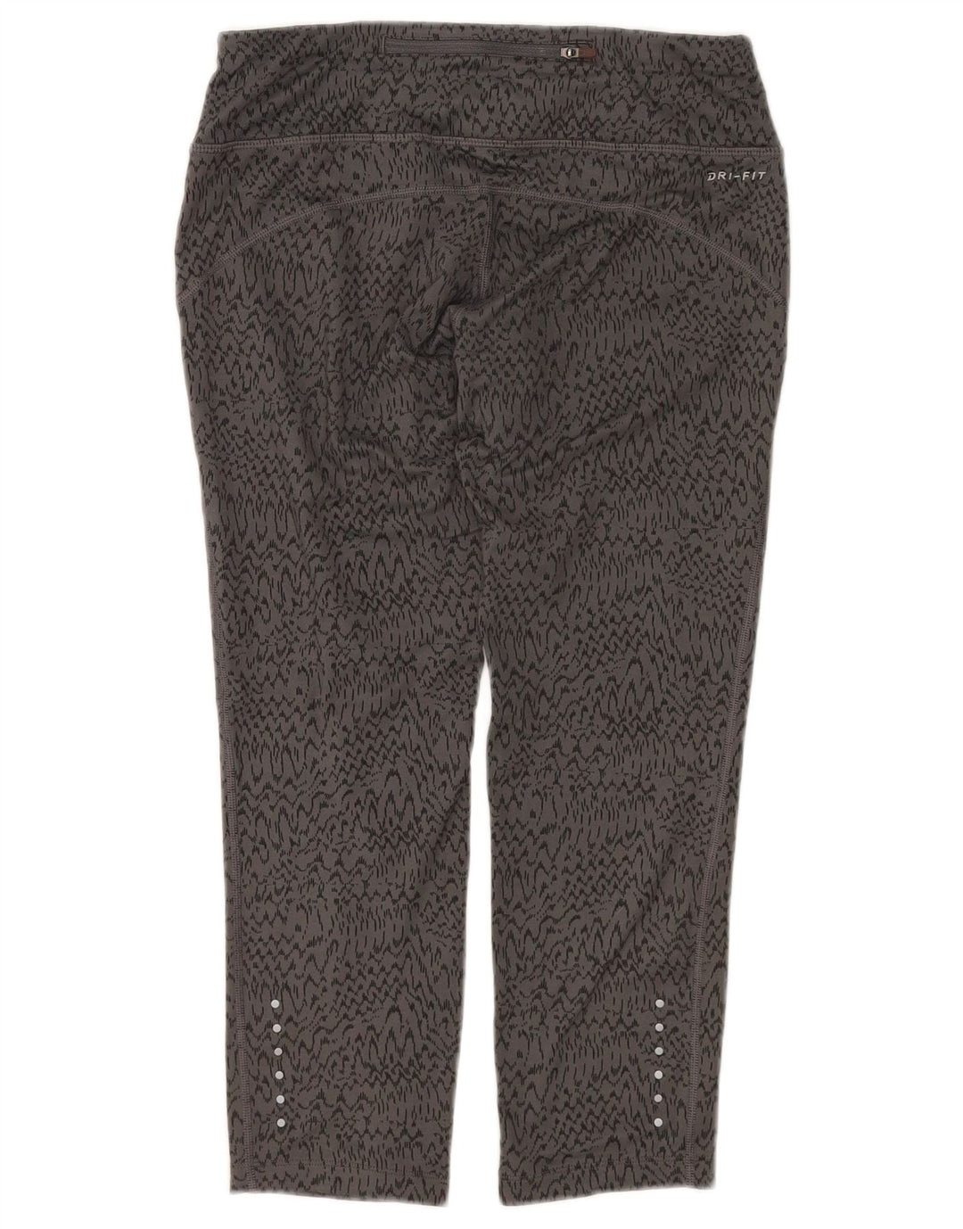 Leggings Capri Dri Fit da donna NIKE UK 8 poliestere con stampa animalier grigio piccolo