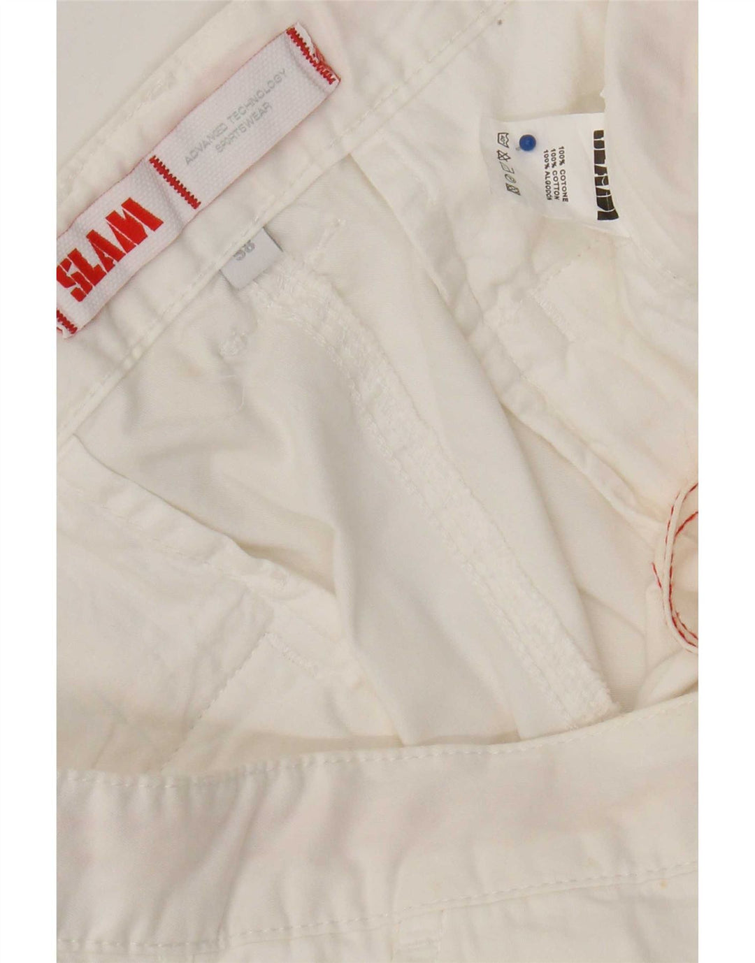 Pantaloncini cargo da uomo Slam W38 XL in cotone bianco