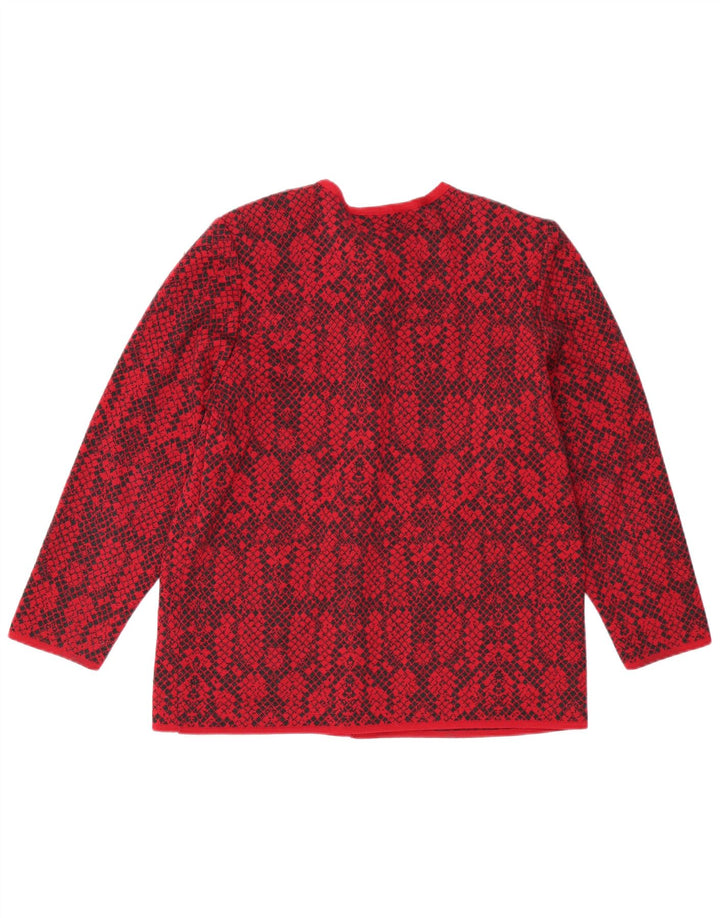 Maglia Cardigan Donna Giuly IT 48 XL Rosso Fair Isle Lana