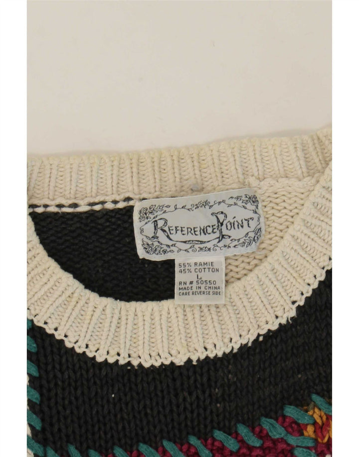 Maglione maglione girocollo da donna Reference Point UK 16 grande multicolore N