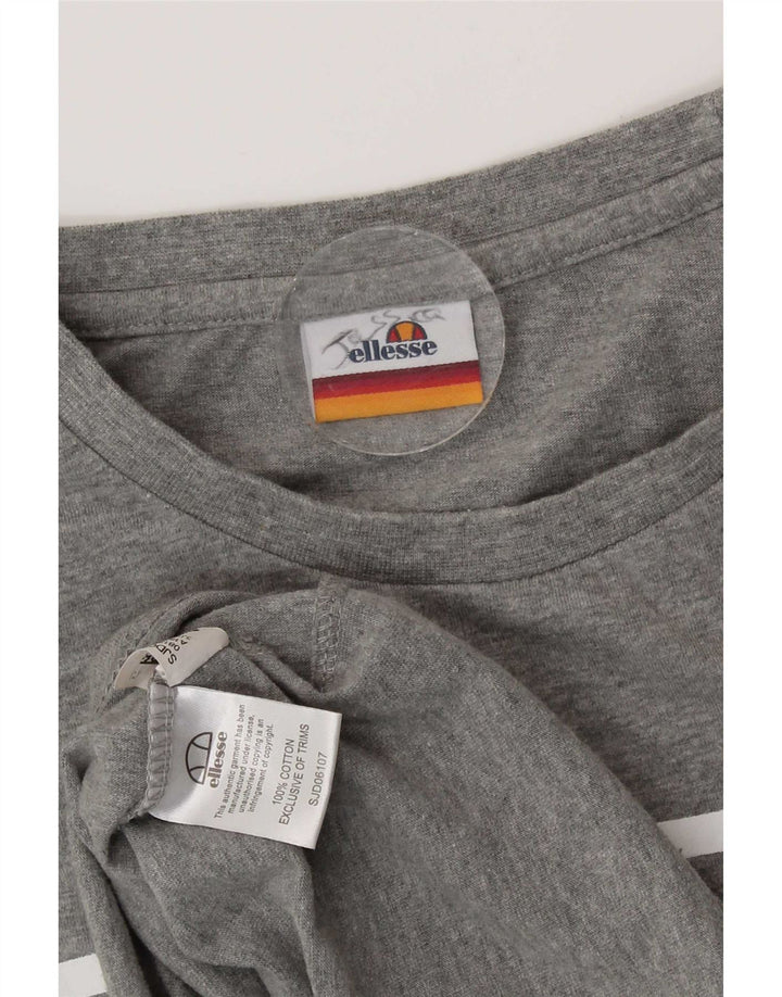 T-shirt grafica da uomo Ellesse Top grande in cotone chiazzato grigio