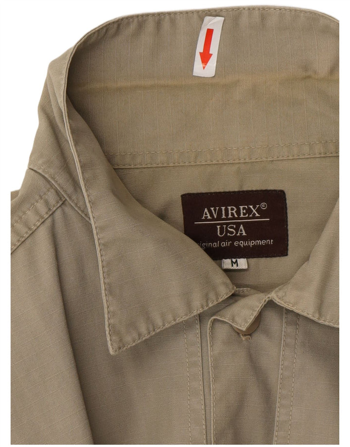 Camicia overshirt da uomo Avirex, vestibilità ampia, cotone kaki medio