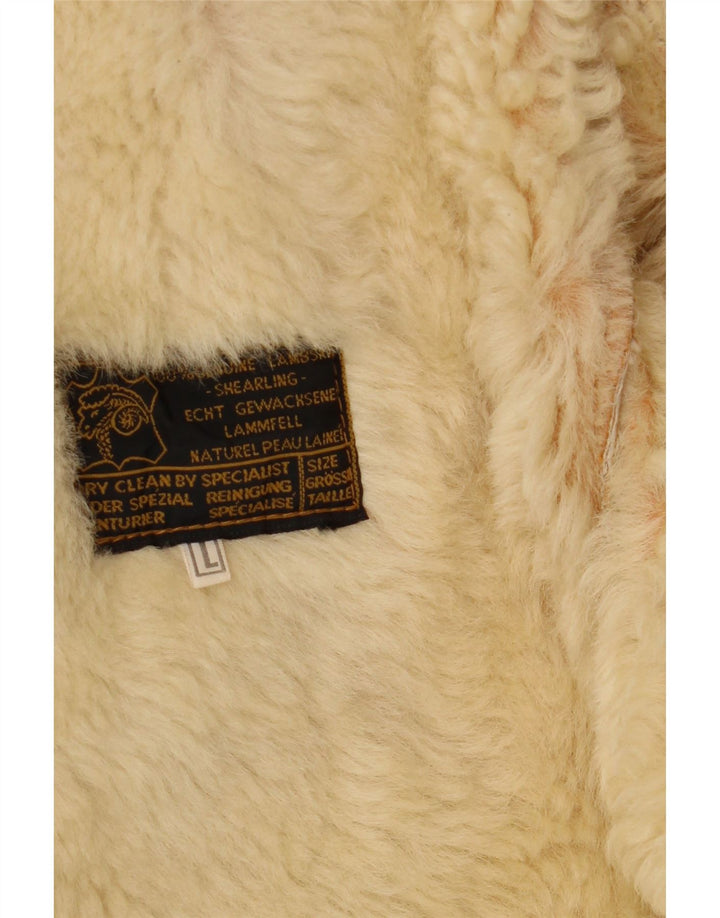 Giacca in shearling vintage da uomo UK 40 Shearling beige grande