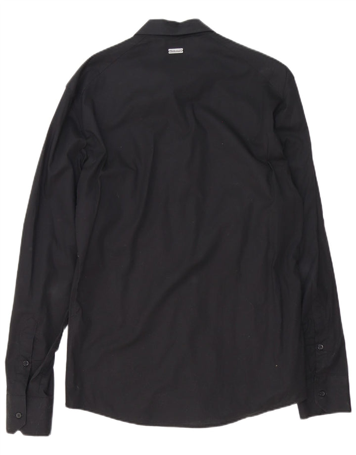 Camicia da uomo con motivo astratto Bikkembergs grande in cotone nero