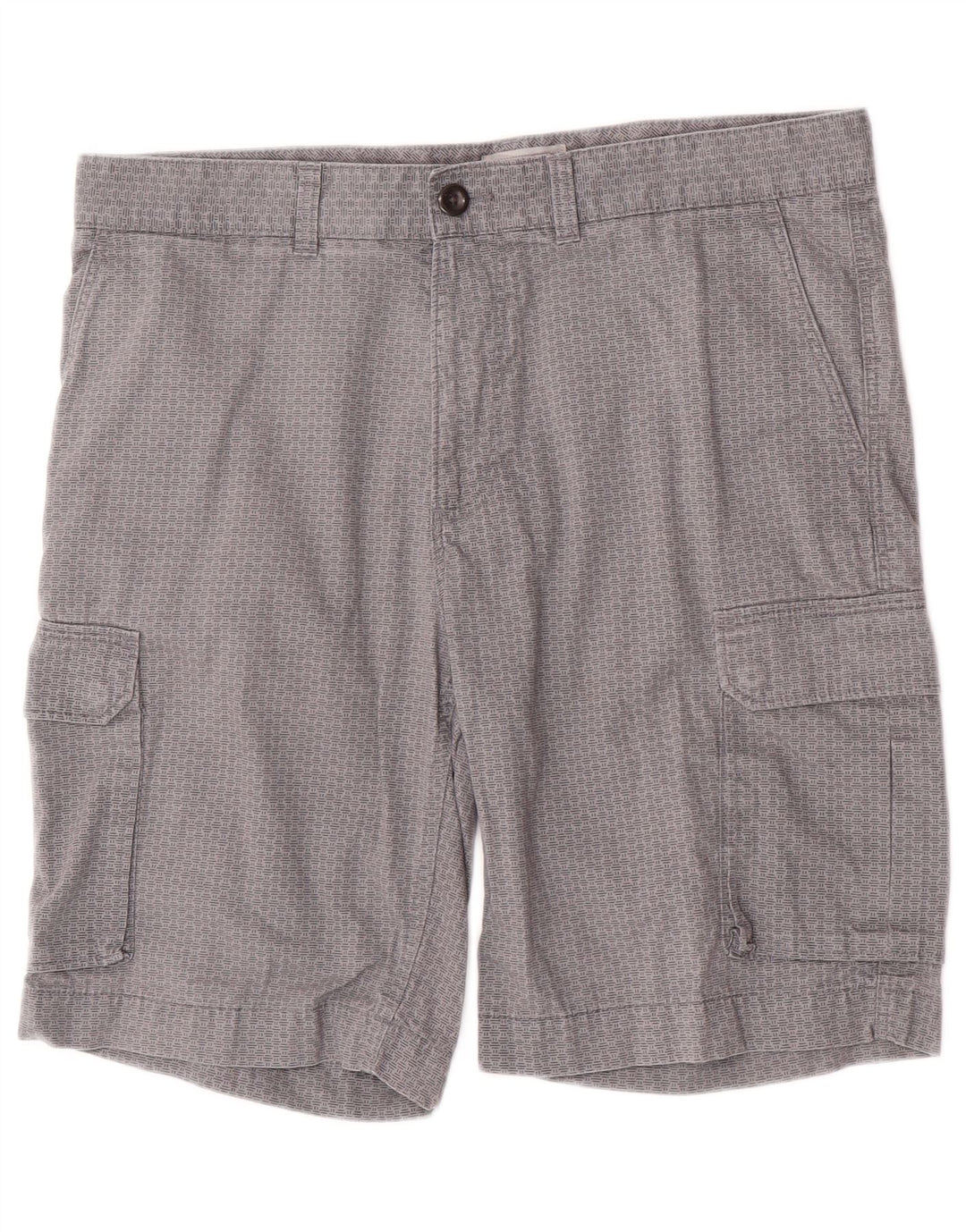 Pantaloncini cargo da uomo Marks & Spencer W34 grande cotone geometrico grigio