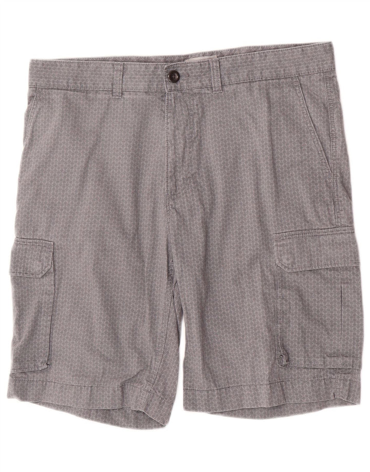 Pantaloncini cargo da uomo Marks & Spencer W34 grande cotone geometrico grigio