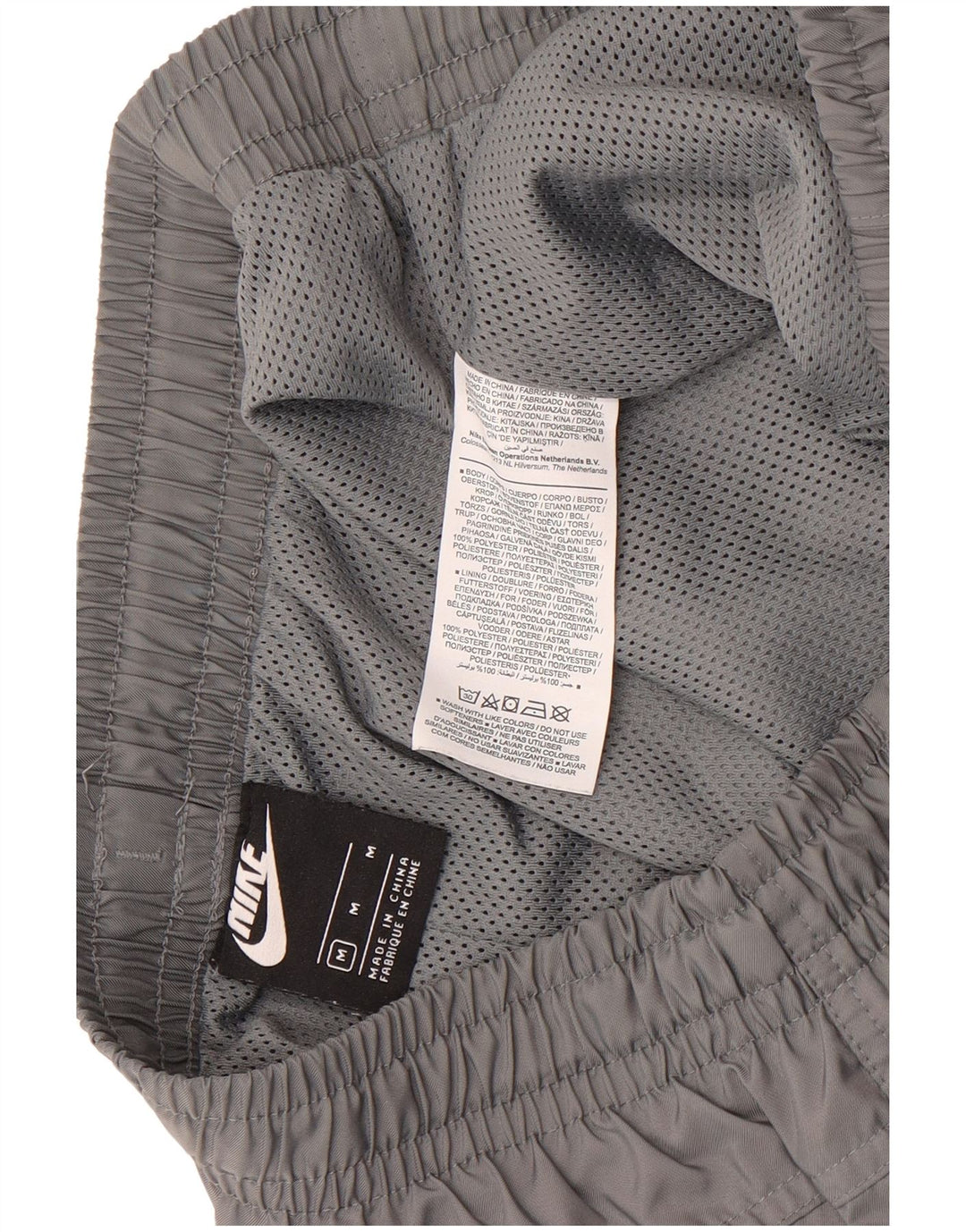 Pantaloncini da bagno Nike da uomo in poliestere grigio medio