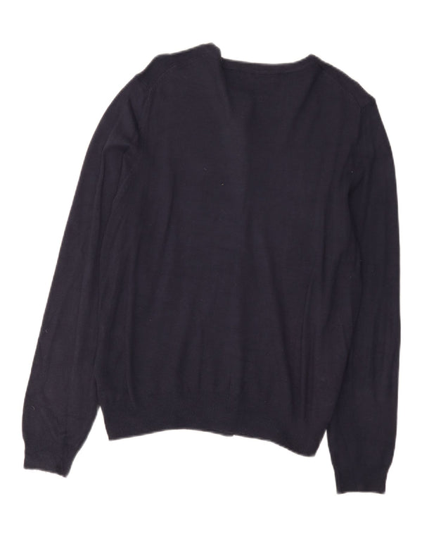 Maglione cardigan da donna Marks & Spencer UK 14 grande viscosa blu navy